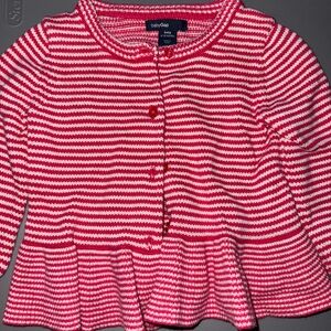 GAP Kids Pink and White Striped Sweater